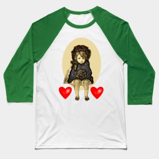 Mourning doll with sad hearts Baseball T-Shirt